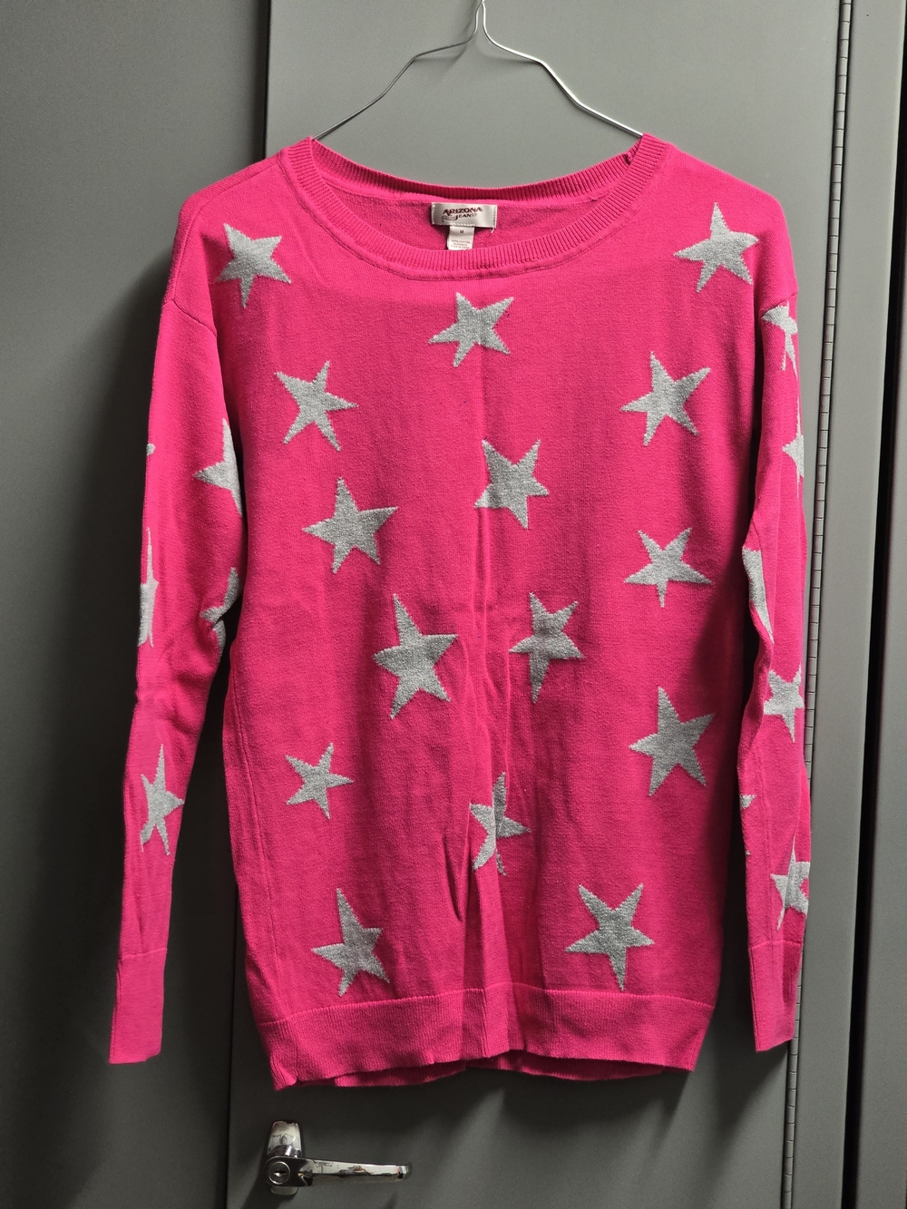 Arizona Jean Company Hot Pink Sweater with Silver Stars